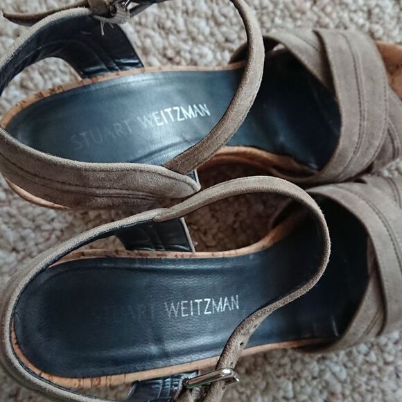 Stuart Weitzman Minky Wedge Sandal - Olive green size 6.5 - Picture 6 of 12